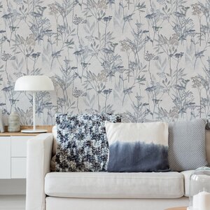 Pale Blue Superfresco Easy Solstice Floral Wallpaper shot 7599055