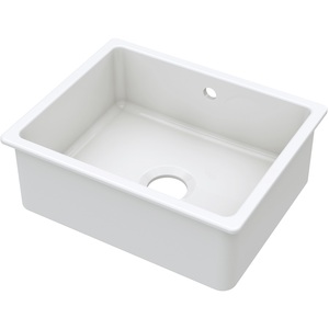 Fireclay Single Bowl Square Undermount Kitchen Sink Overflow 548mm