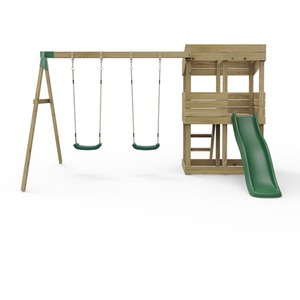 Bryce / 223cm Wooden Lookout Tower Playhouse with 6ft Slide shot 7756883
