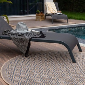 Blue Nature Collection Circle Geometric Outdoor Rug shot 7866220
