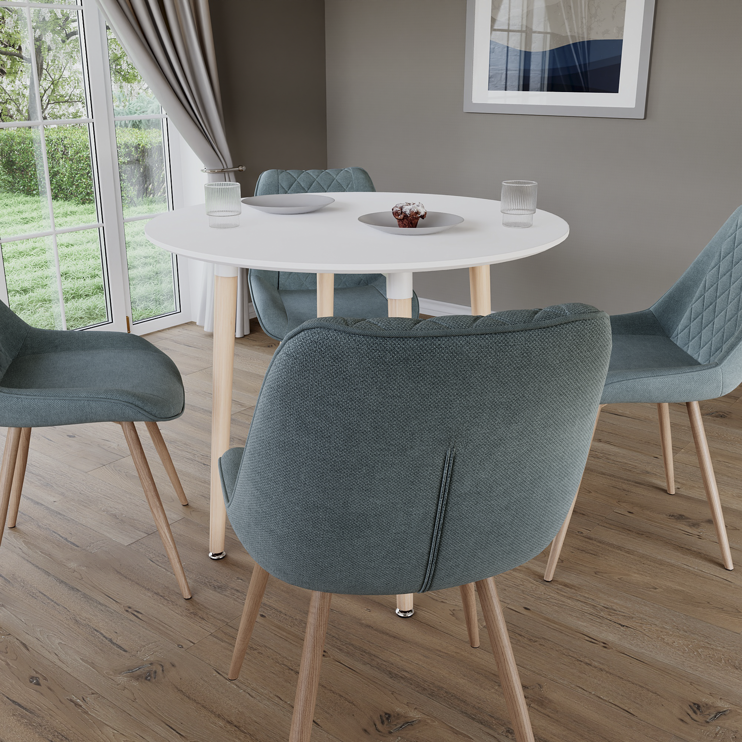 Batley Round Dining Table - White 90cm