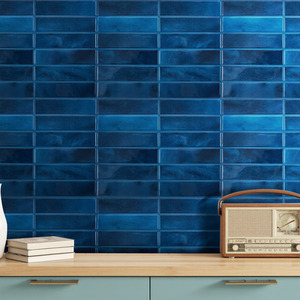 Blue 1 Set of 10 Self Adhesive 3D Tile Wallpaper Stickers (29cm x 22.9cm) shot 9734434