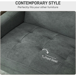 HOMCOM Velvet-Feel 2 Seater Sofa with Rubber Wood Legs