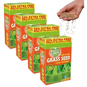 4x Lawn Fertiliser With Fast Grass Seed All In One Lawn Feed