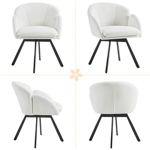 White Yaheetech Vanity Chair Armchair with Swivel Seat shot 9978960