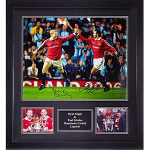 Giggs and Scholes dual Signed and Framed Manchester United Photograph
