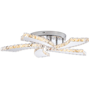 Livingandhome Petal-Curved Crystal Ceiling Light with Remote Control