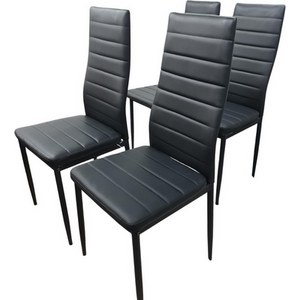 Dining Chairs Set of 4 Black Leather Kitchen Chairs