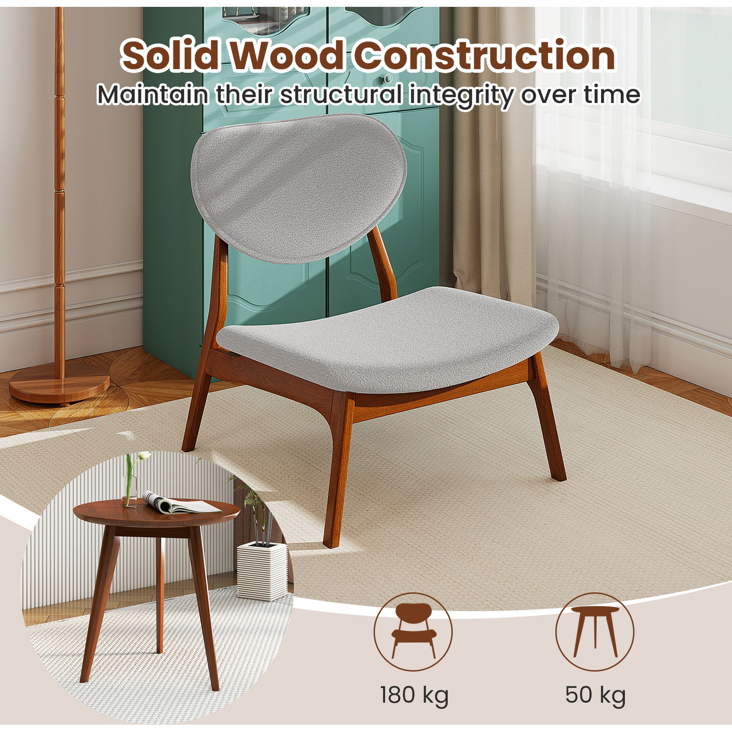 Accent Chairs And Table Set - Grey