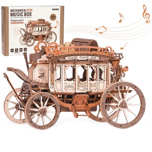 Stagecoach, Music Box 3D wooden puzzle for Adults
