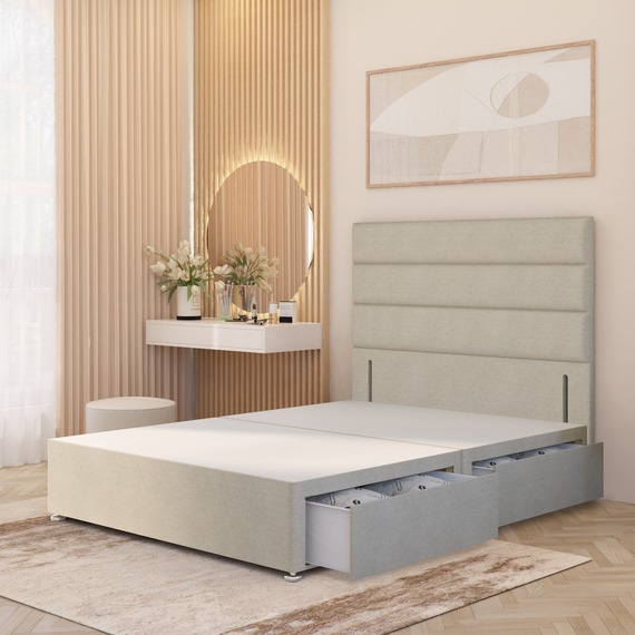 Horizona Tweed Fabric Divan Bed Base with 54