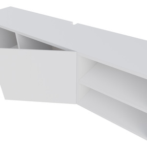 White Decortie Modern Floating TV Stand for 50 Inch TVs shot 11119545
