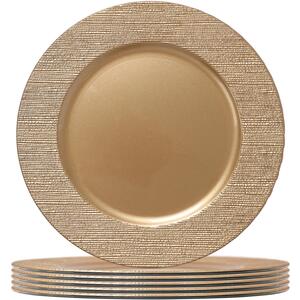 Round Charger Plates - 33cm - Rib Design - Pack of 6