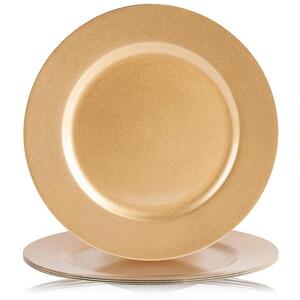 Charger Plates Set of 4 Metallic Gold Finish Tableware Decorative