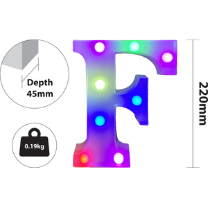 St Helens Battery Operated RGB Letter F With Remote Control