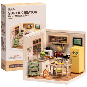 Happy Meals Kitchen, 3D Puzzle, Plastic DIY Miniature House Kit