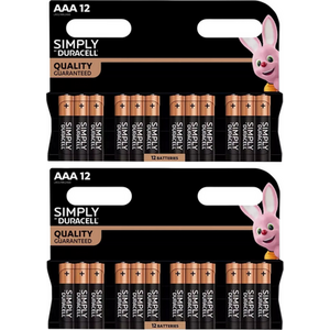 24x Duracell Simply Alkaline Power AAA Batteries
