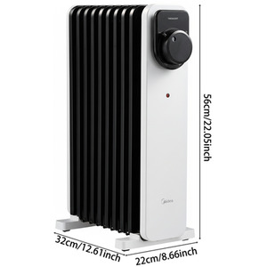 9-Fin Electric Heater with Knob Controls