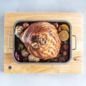 MasterClass Stainless Steel Heavy Duty 32x23cm Roasting Pan