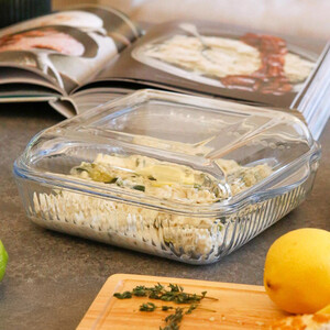 Optical Square Glass Oven Dish with Lid