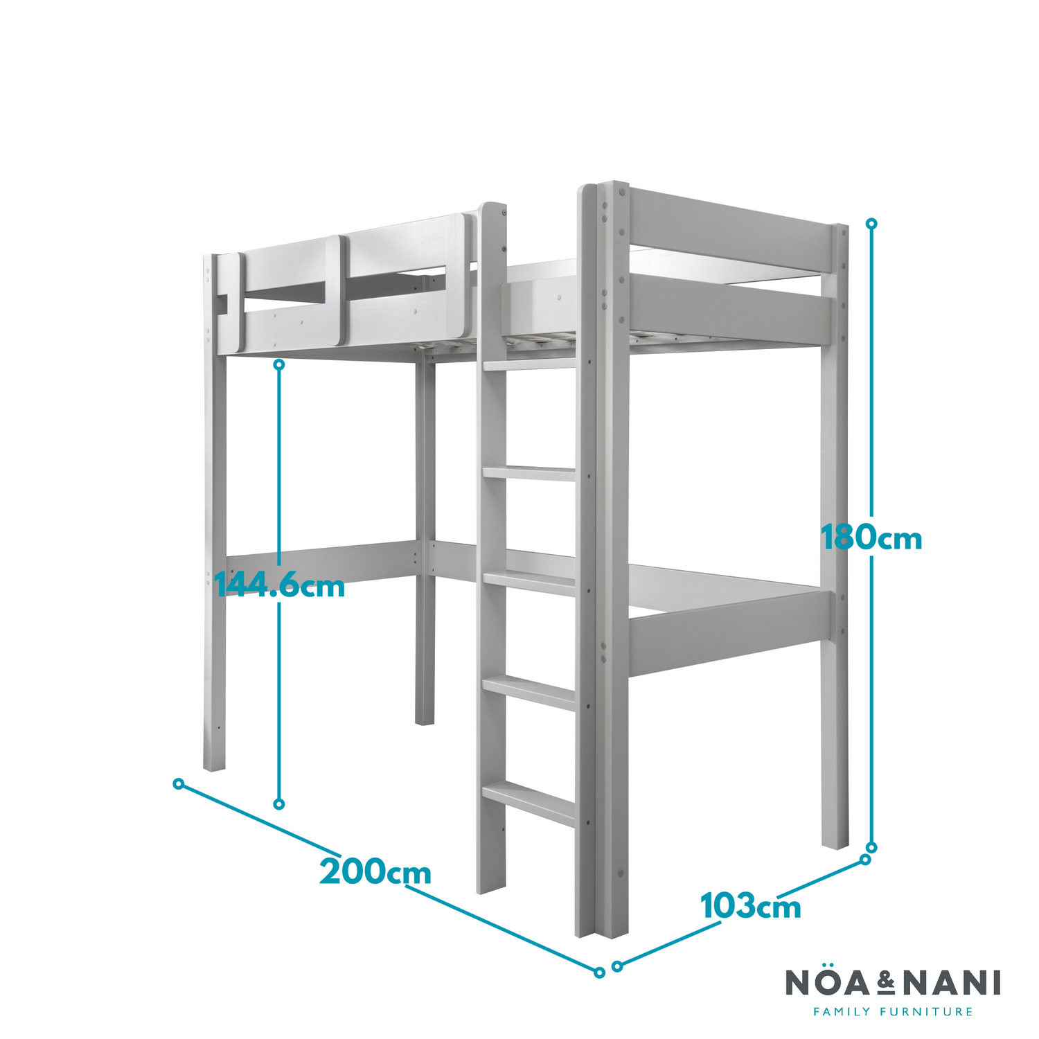 Una Highsleeper Cabin Bed - Silk Grey
