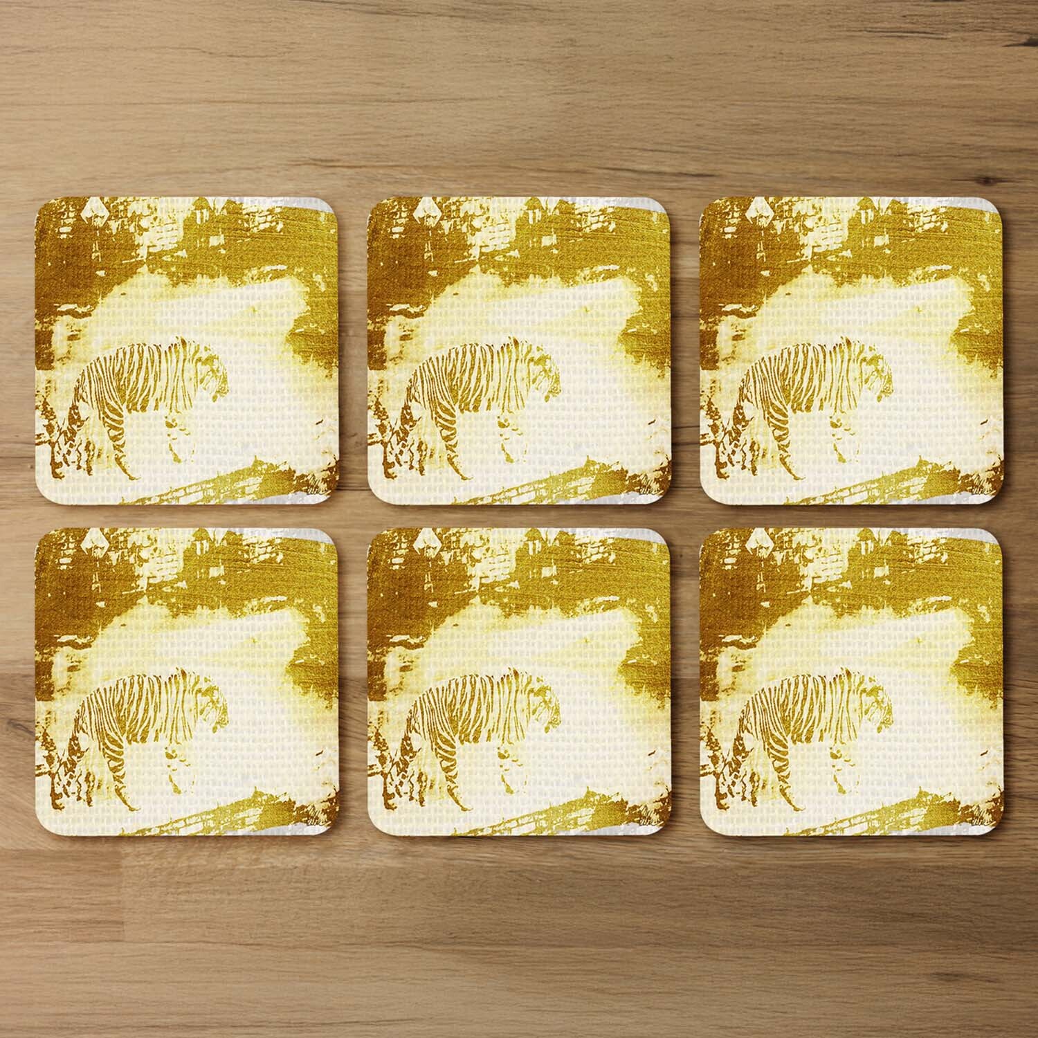 Golden Tiger Search Coaster - Gold