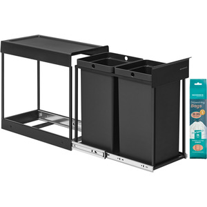SONGMICS Cabinet Built In Waste Recycling Kitchen Bin