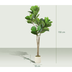 HOMCOM 150cm Artificial Fiddle Leaf Fig Tree