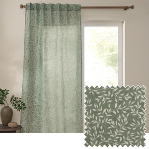 Perrie Leaf Sheer Woven Curtain Panel