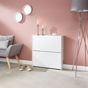 Narrow High Gloss 2 Tier Shoe Cabinet