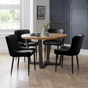 Brooklyn Oak Round Table and Luxe Chairs Set