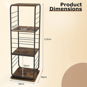 4-Tier Rotating Bookshelf