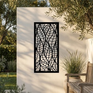 White Leaf Screen Metal Wall Art