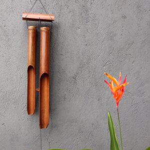 Rustic Bamboo Windchime - Natural Finish, 4 Big Tubes for Calm  Tranquility