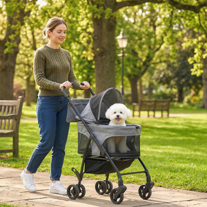 PawHut Foldable Pet Stroller, Dog Stroller