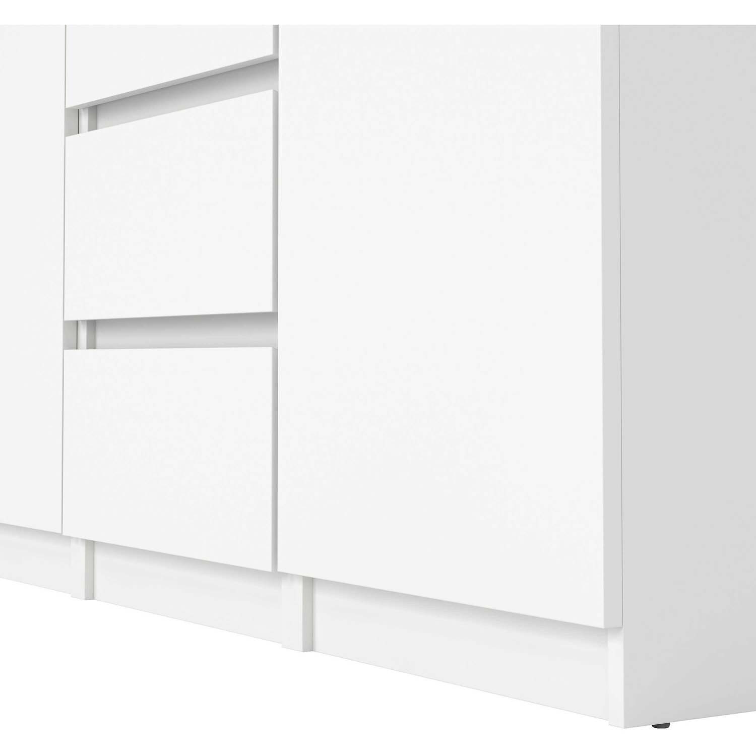 Budapest White Gloss Sideboard - 2 Doors 4 Drawers - White