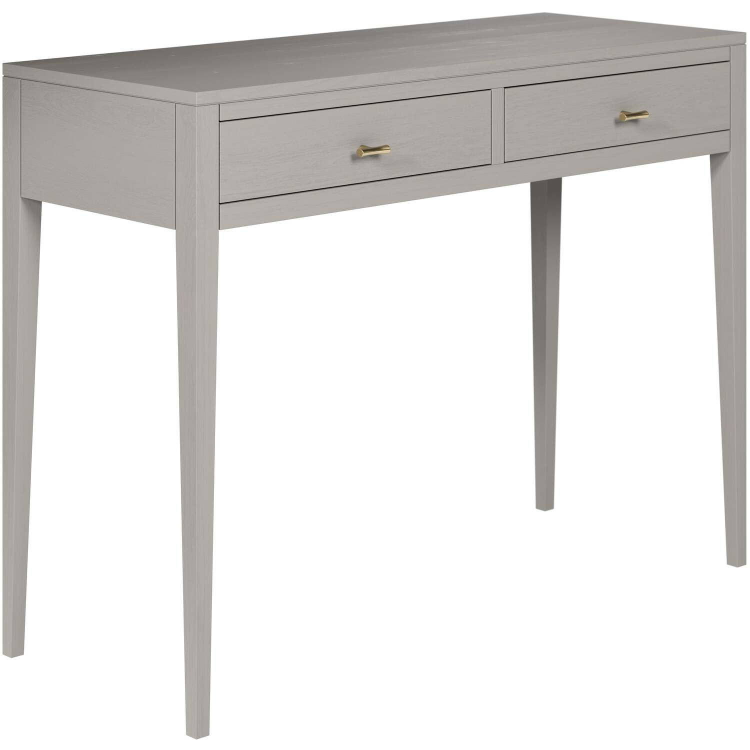 Wyld Haus Valencia Mist Grey 2-Drawer Desk With Brass Handles - Grey