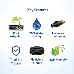 SolaDirect Soaker Hose Porous Pipe REACH Compliant Water Saving and 50 Pegs