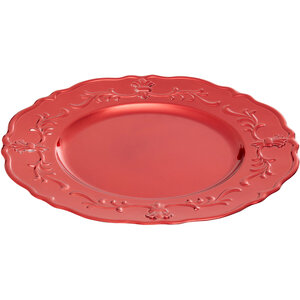 Dia Red Finish Baroque Charger Plate