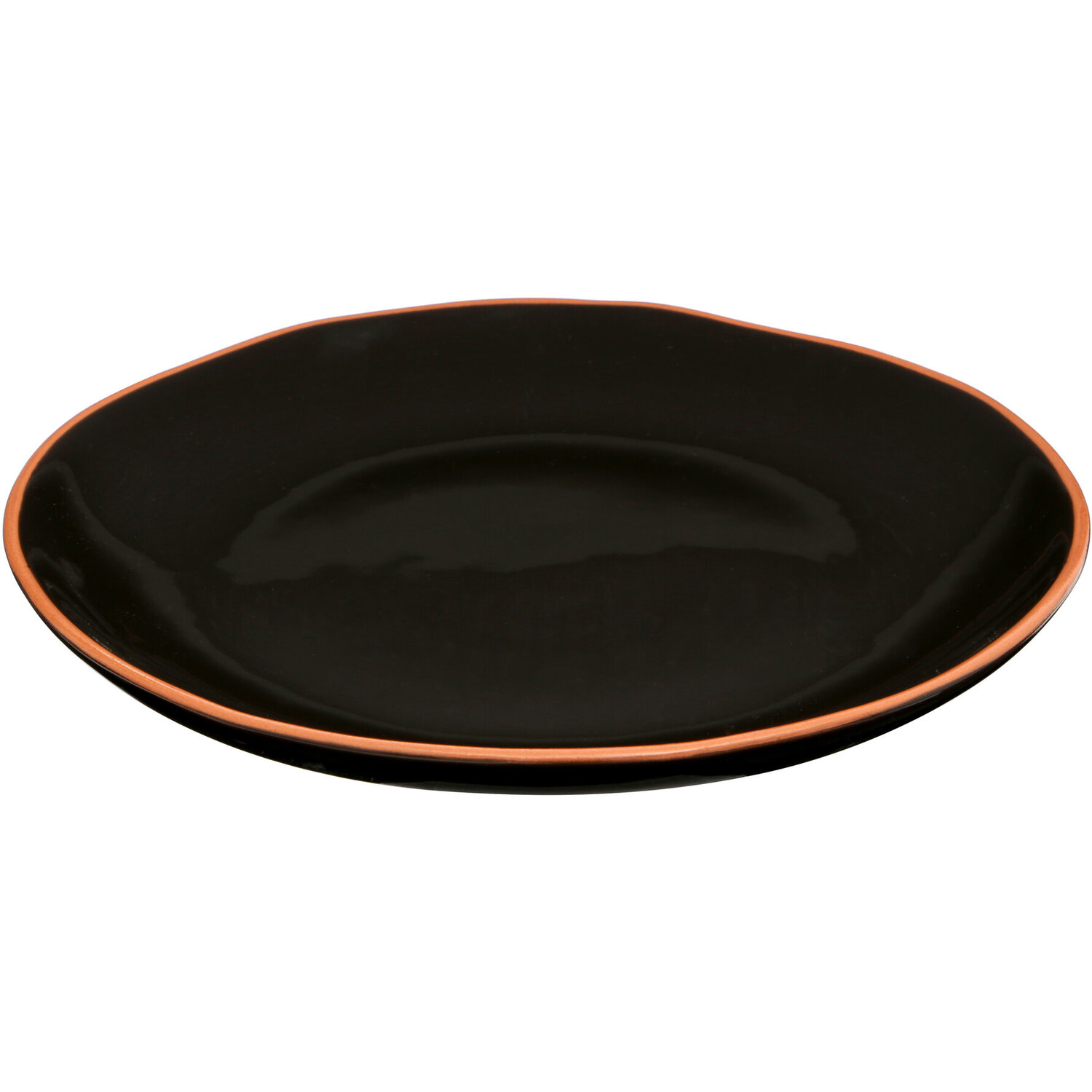 Calisto Black Glazed Terracotta Dinner Plate - Black