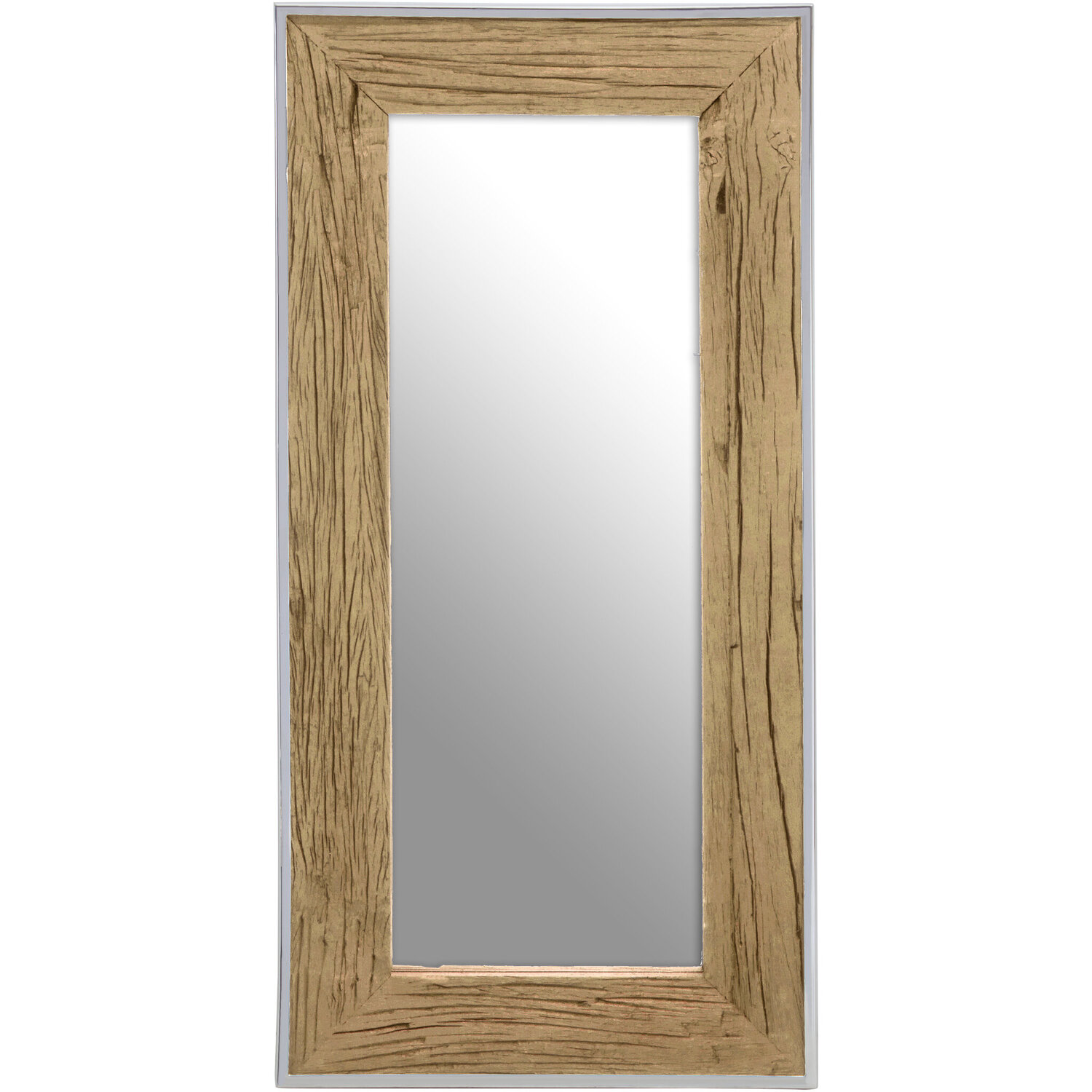 Marseille Champagne Oval Border Wall Mirror - Silver