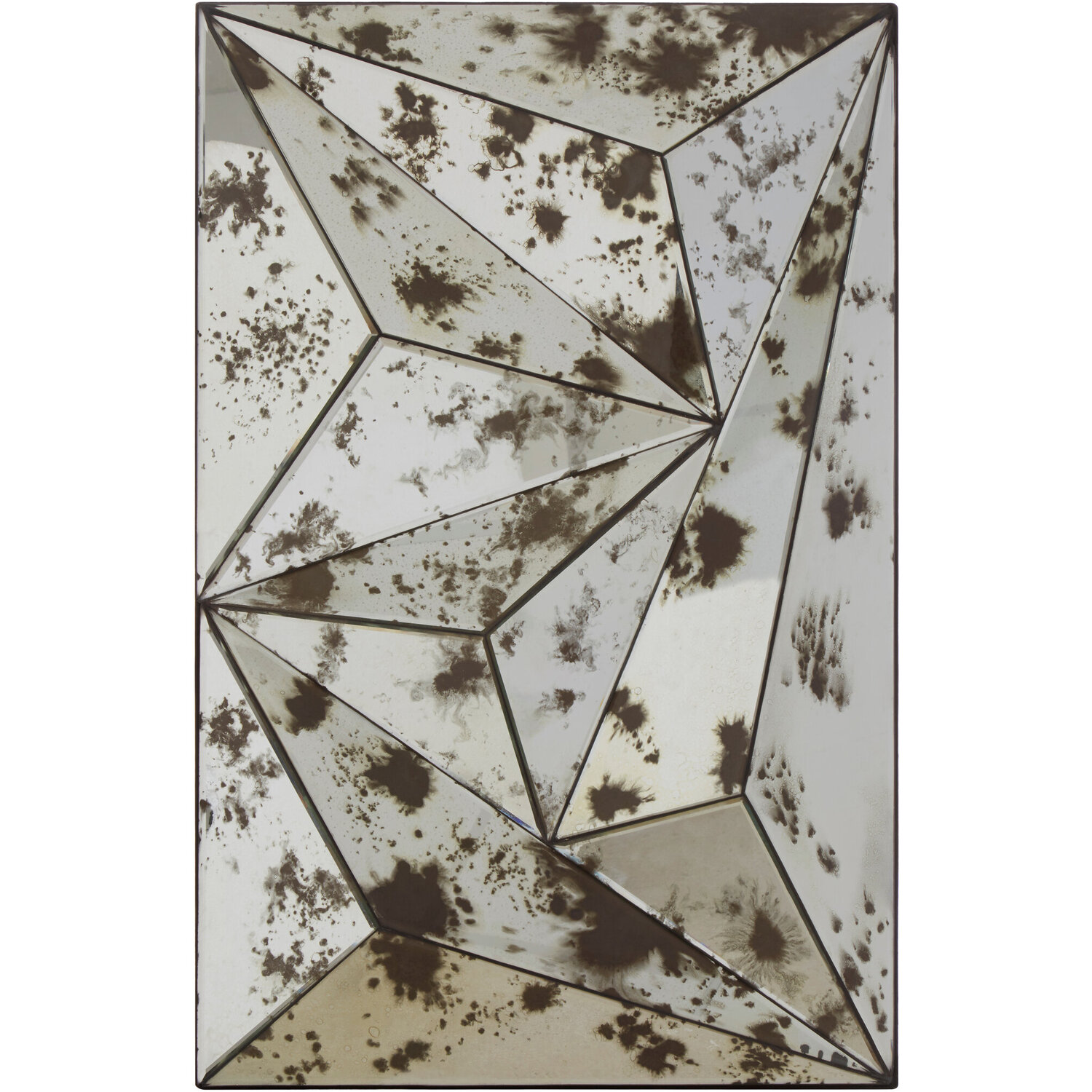 Sunburst Grey and White Wooden Wall Mirror - Black