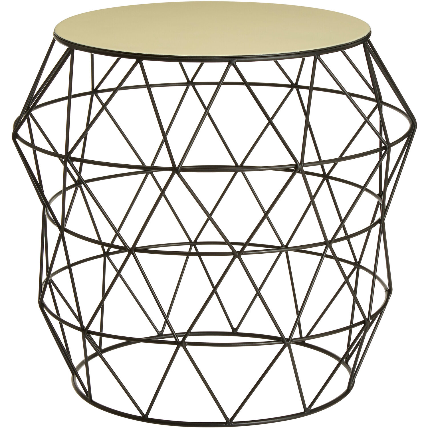 Corina Ivory Top Side Table - White