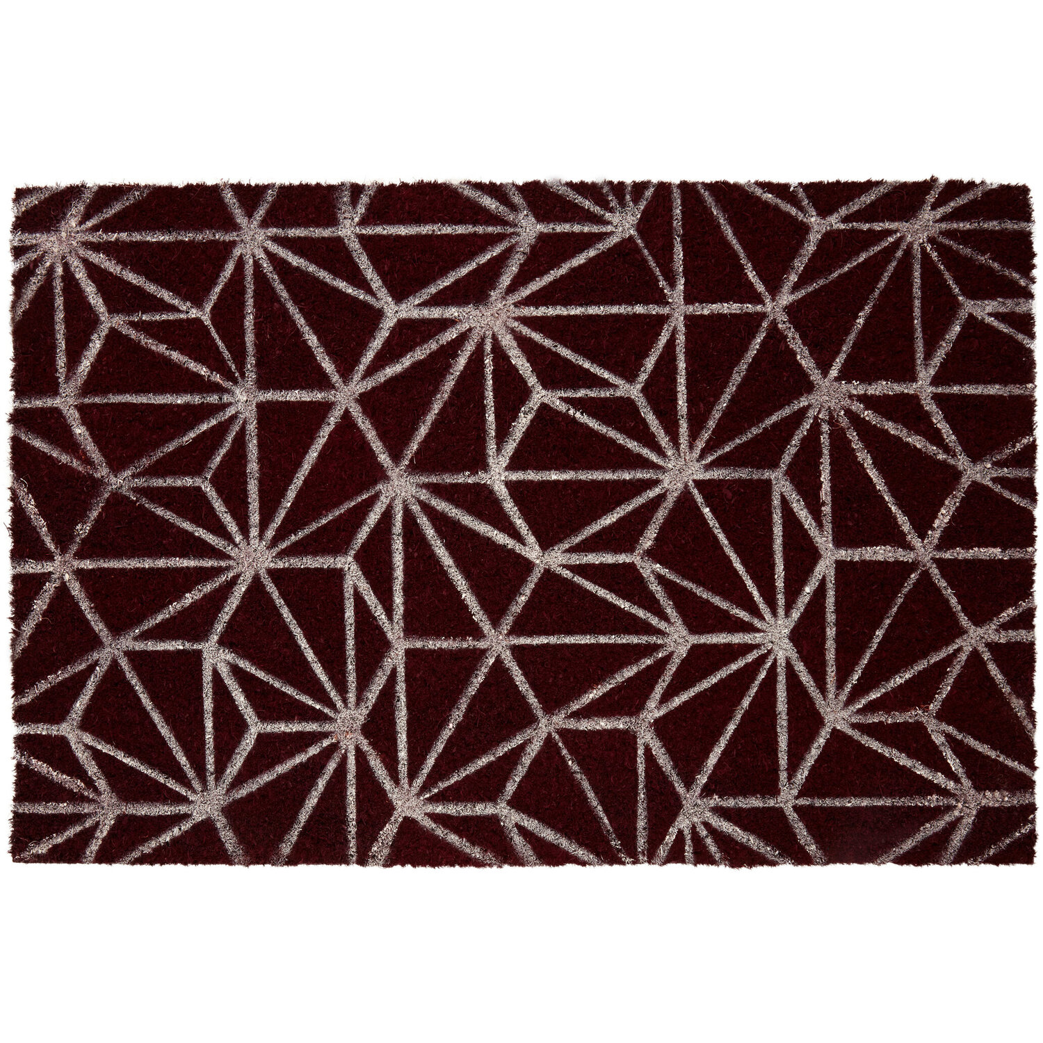 Mimo Dark Red Geometric Doormat - Red