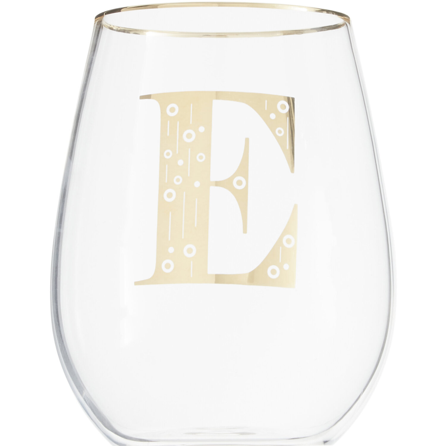 Claro Letter E  Curved Tumbler - Transparent