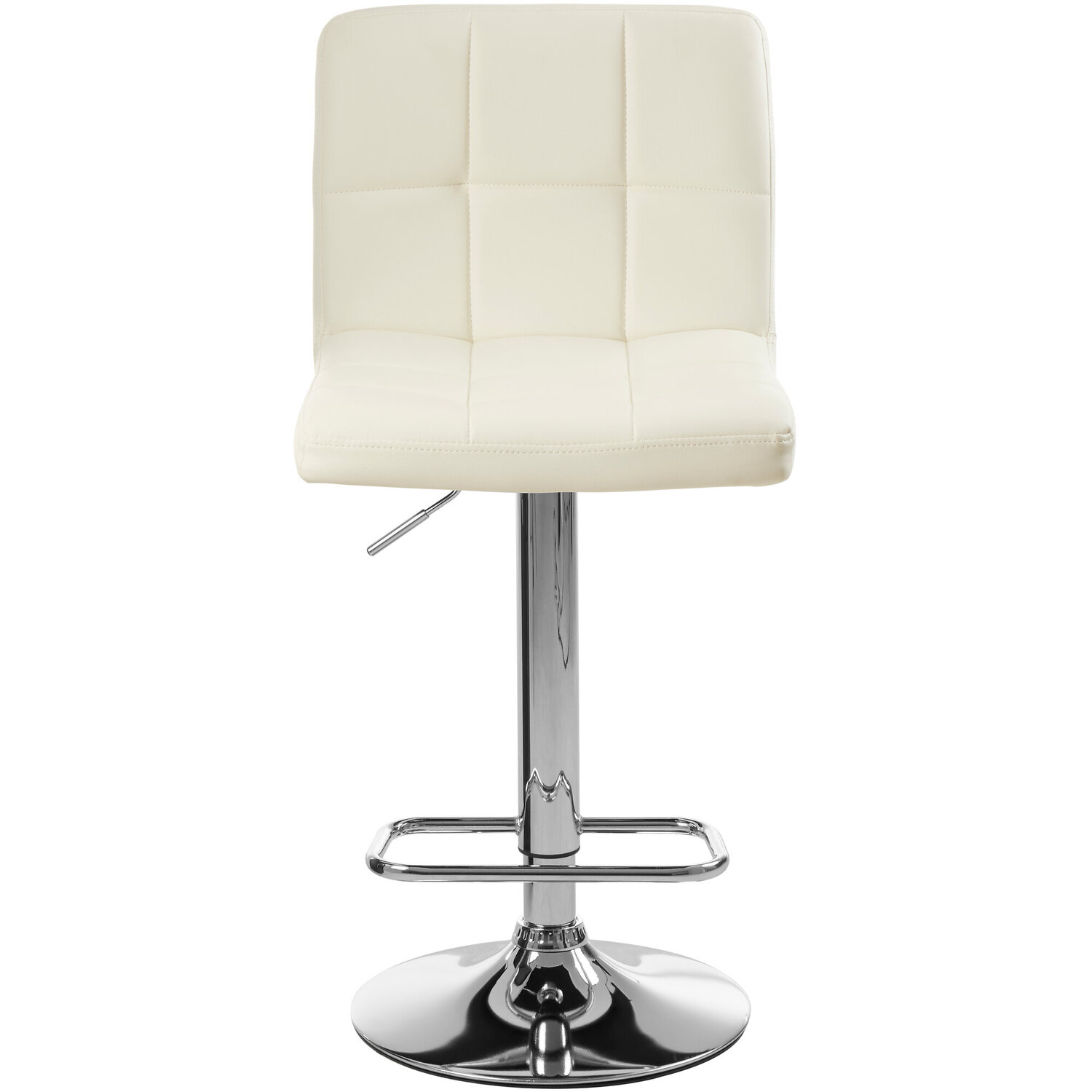 Interiors By Premier Baina White Quilted Chrome Base Bar Stool - White