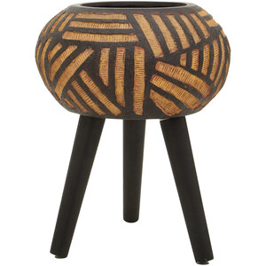 Darnell Natural And Black Tapered Planter