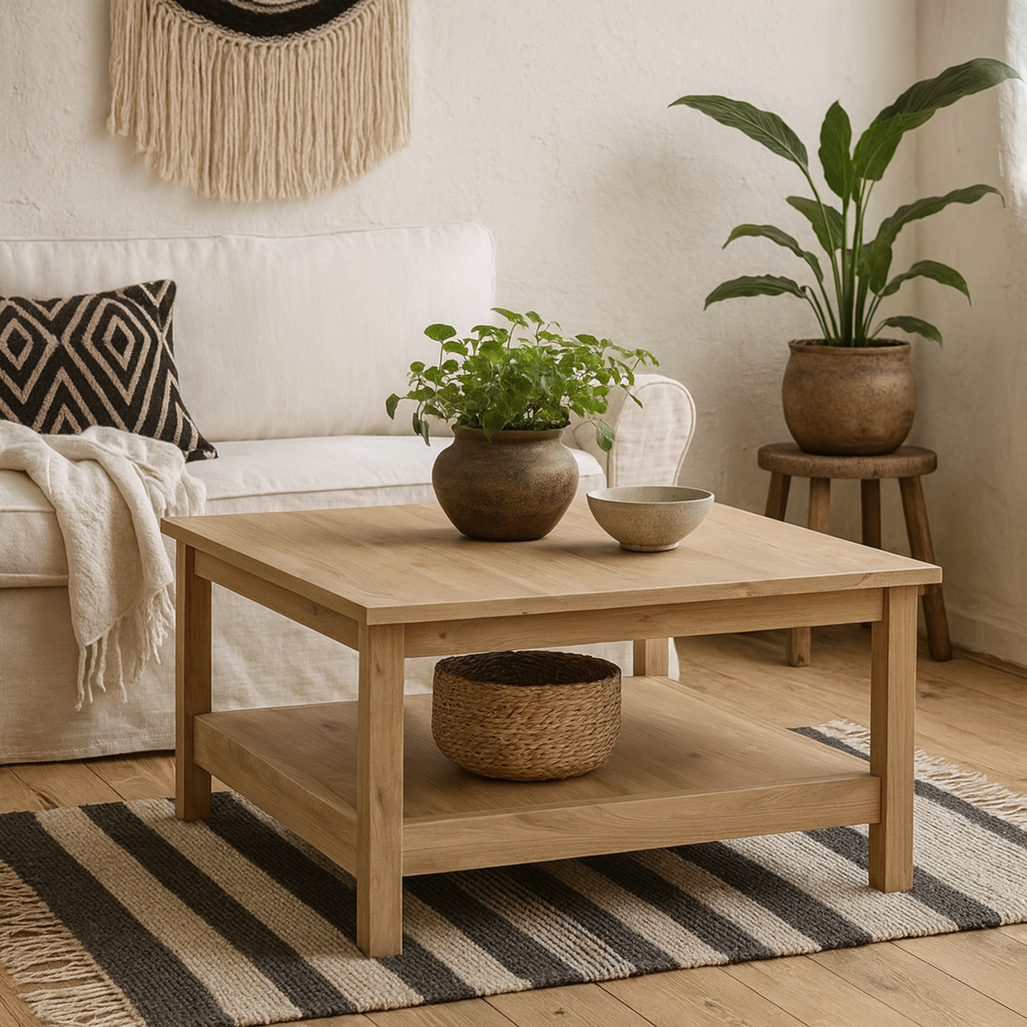 Wildberry Natural Square Coffee Table Matt Finish - Natural
