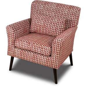 Olinda Terracotta Red Patterned Fabric Accent Armchair
