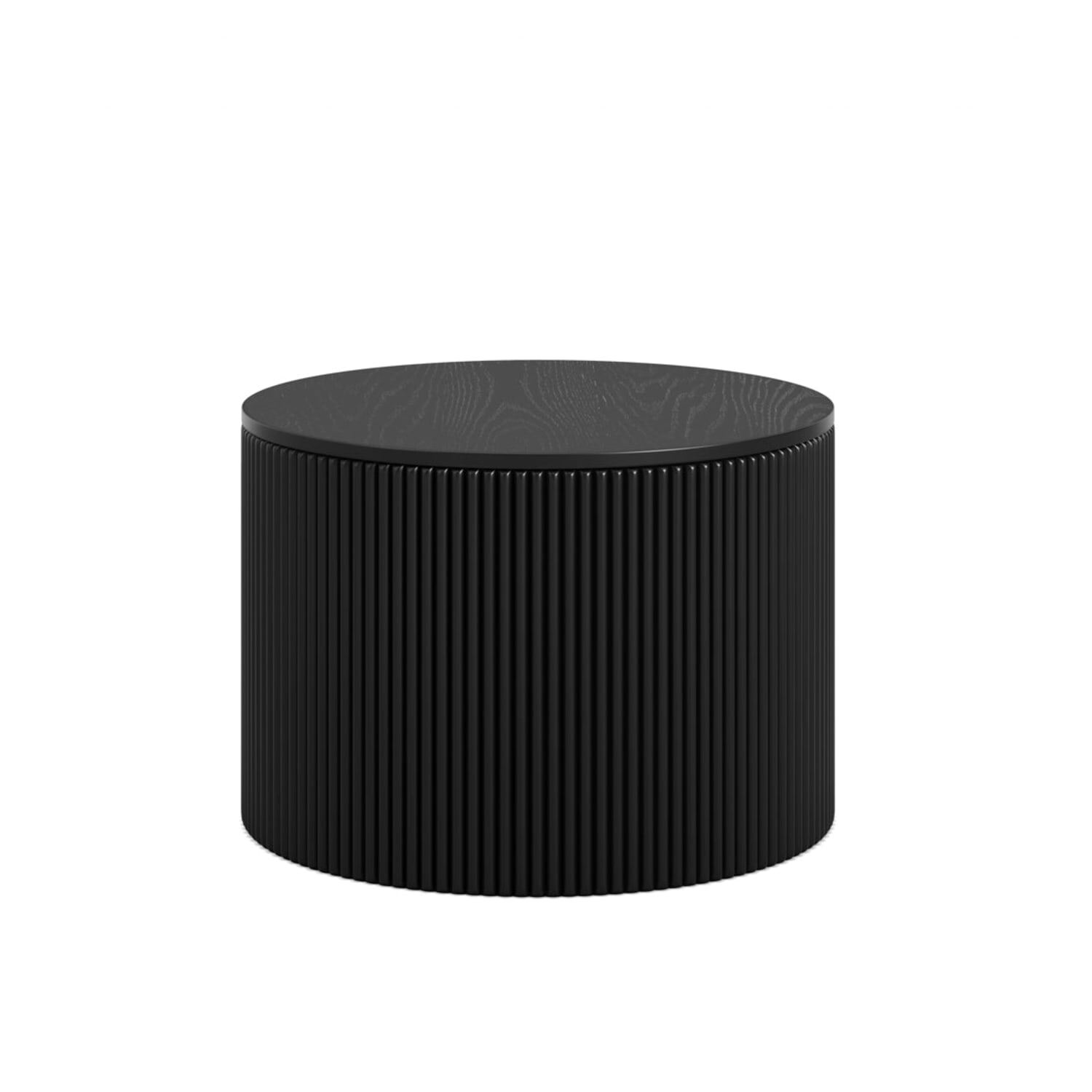 Treecool Reeded Round Coffee Table Matt Veneer - Black